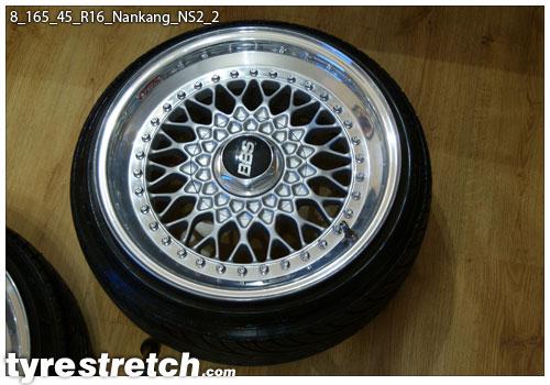 An example of tyre stretch: 165/45 R16 on 8.0J – NANKANG