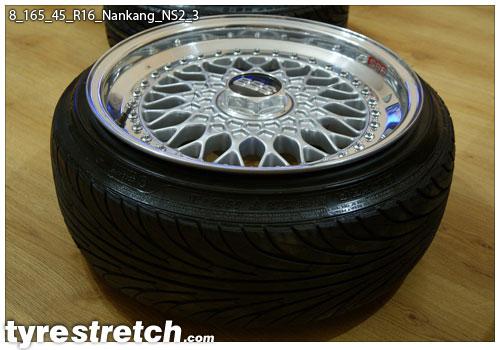 An example of tyre stretch: 165/45 R16 on 8.0J – NANKANG