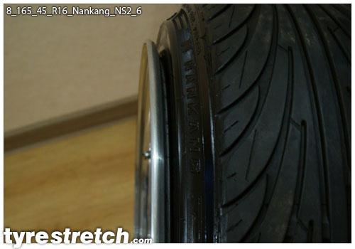 An example of tyre stretch: 165/45 R16 on 8.0J – NANKANG