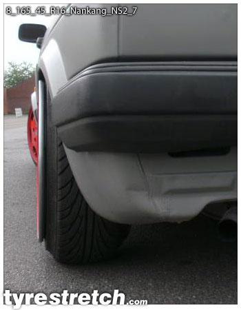 An example of tyre stretch: 165/45 R16 on 8.0J – NANKANG