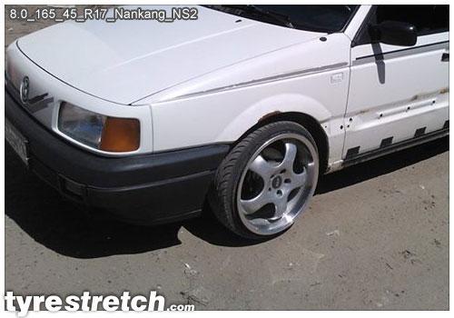 An example of tyre stretch: 165/45 R17 on 8.0J – NANKANG