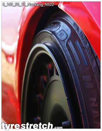 An example of tyre stretch: 165/50 R15 on 8.0J – NANKANG