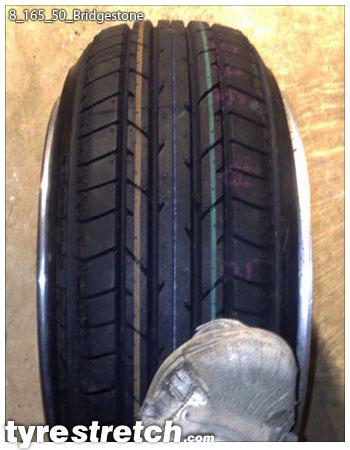 An example of tyre stretch: 165/50 R15 on 8.0J – BRIDGESTONE