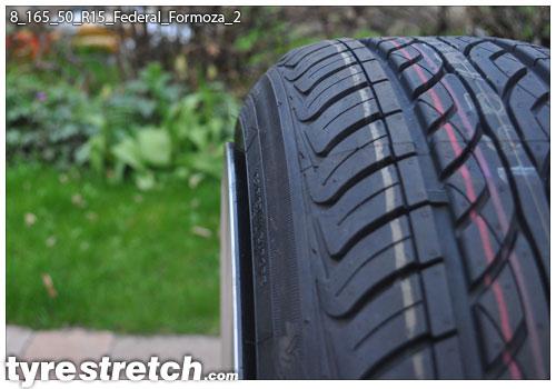 An example of tyre stretch: 165/50 R15 on 8.0J – FEDERAL
