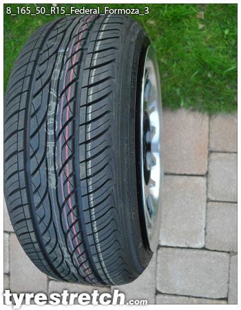 An example of tyre stretch: 165/50 R15 on 8.0J – FEDERAL
