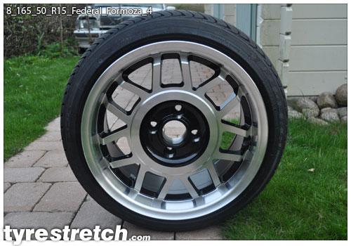 An example of tyre stretch: 165/50 R15 on 8.0J – FEDERAL