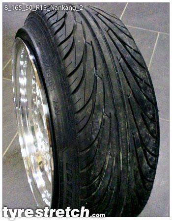 An example of tyre stretch: 165/50 R15 on 8.0J – NANKANG