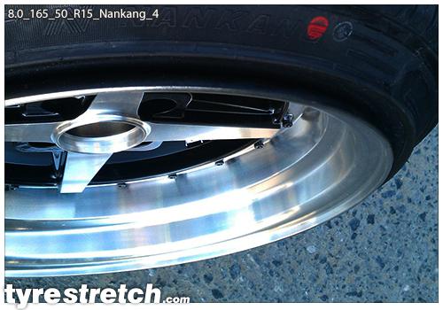 An example of tyre stretch: 165/50 R15 on 8.0J – NANKANG