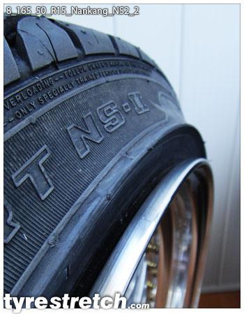 An example of tyre stretch: 165/50 R15 on 8.0J – NANKANG