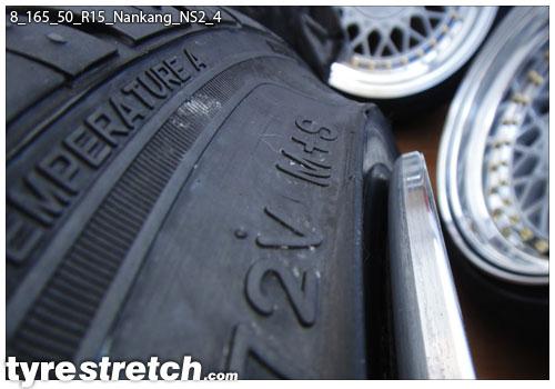 An example of tyre stretch: 165/50 R15 on 8.0J – NANKANG