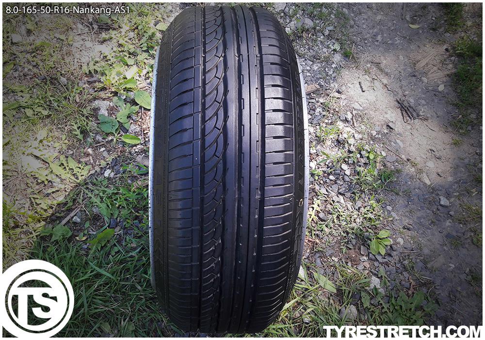 An example of tyre stretch: 165/50 R16 on 8.0J – NANKANG