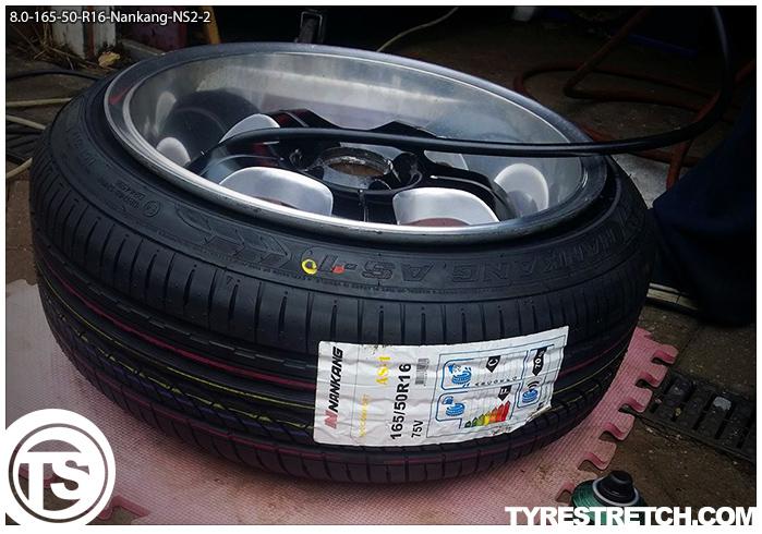 An example of tyre stretch: 165/50 R16 on 8.0J – NANKANG