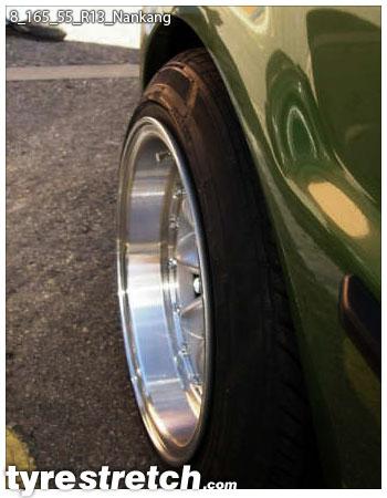 An example of tyre stretch: 165/55 R13 on 8.0J – NANKANG