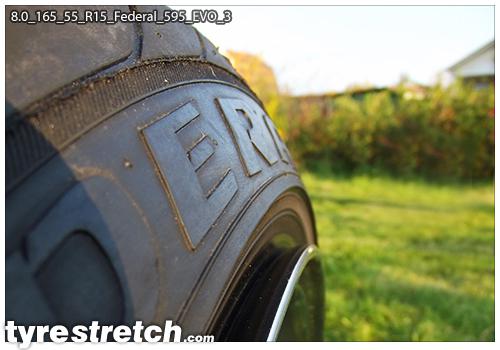 An example of tyre stretch: 165/55 R15 on 8.0J – FEDERAL