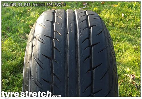 An example of tyre stretch: 165/55 R15 on 8.0J – FEDERAL