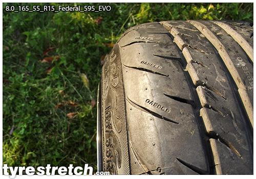 An example of tyre stretch: 165/55 R15 on 8.0J – FEDERAL