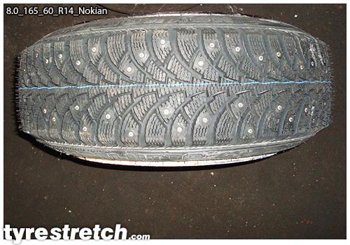 An example of tyre stretch: 165/60 R14 on 8.0J – NOKIAN