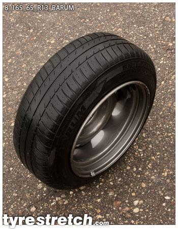 An example of tyre stretch: 165/65 R13 on 8.0J – BARUM