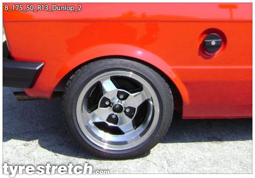 An example of tyre stretch: 175/50 R13 on 8.0J – DUNLOP