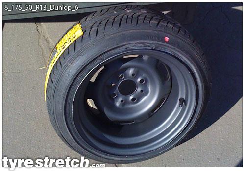 An example of tyre stretch: 175/50 R13 on 8.0J – DUNLOP