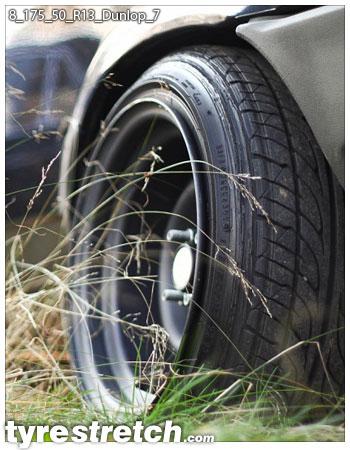 An example of tyre stretch: 175/50 R13 on 8.0J – DUNLOP