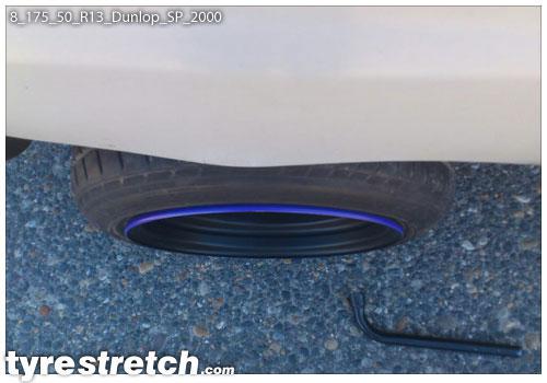 An example of tyre stretch: 175/50 R13 on 8.0J – DUNLOP