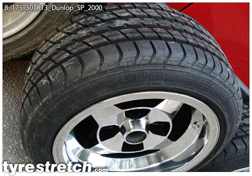 An example of tyre stretch: 175/50 R13 on 8.0J – DUNLOP