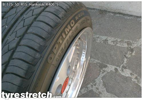 An example of tyre stretch: 175/50 R15 on 8.0J – HANKOOK