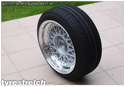 An example of tyre stretch: 175/50 R15 on 8.0J – KUMHO