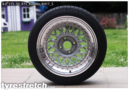 An example of tyre stretch: 175/50 R15 on 8.0J – KUMHO
