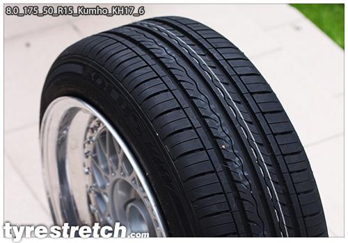 An example of tyre stretch: 175/50 R15 on 8.0J – KUMHO