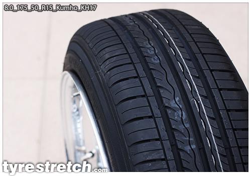 An example of tyre stretch: 175/50 R15 on 8.0J – KUMHO