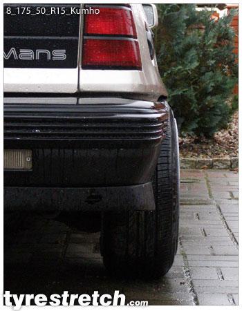 An example of tyre stretch: 175/50 R15 on 8.0J – KUMHO