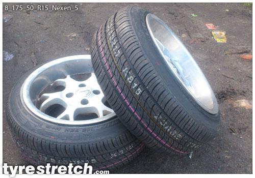 An example of tyre stretch: 175/50 R15 on 8.0J – NEXEN