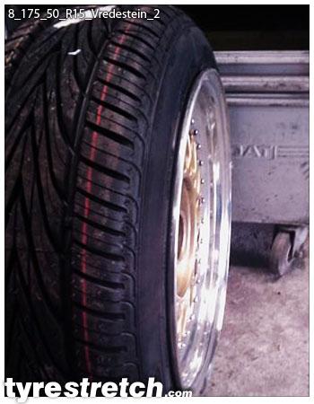 An example of tyre stretch: 175/50 R15 on 8.0J – VREDESTEIN