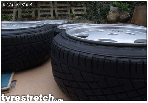 An example of tyre stretch: 175/50 R16 on 8.0J