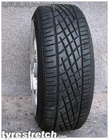 An example of tyre stretch: 175/50 R16 on 8.0J – YOKOHAMA