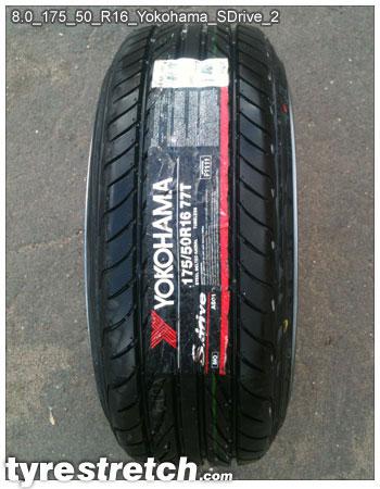An example of tyre stretch: 175/50 R16 on 8.0J – YOKOHAMA