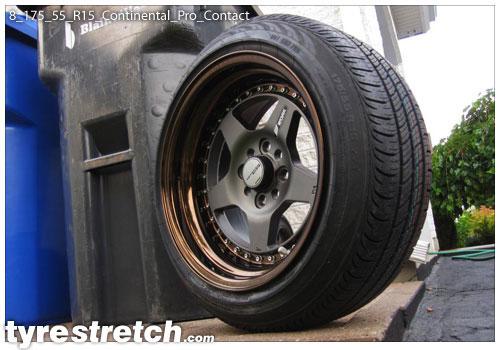 An example of tyre stretch: 175/55 R15 on 8.0J – CONTINENTAL