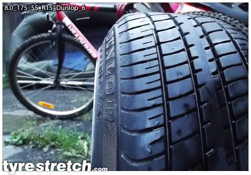 An example of tyre stretch: 175/55 R15 on 8.0J – DUNLOP