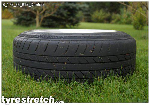 An example of tyre stretch: 175/55 R15 on 8.0J – DUNLOP