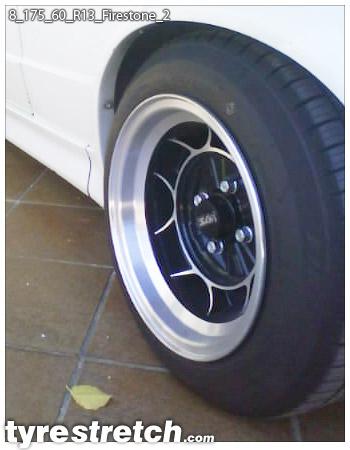 An example of tyre stretch: 175/60 R13 on 8.0J – FIRESTONE