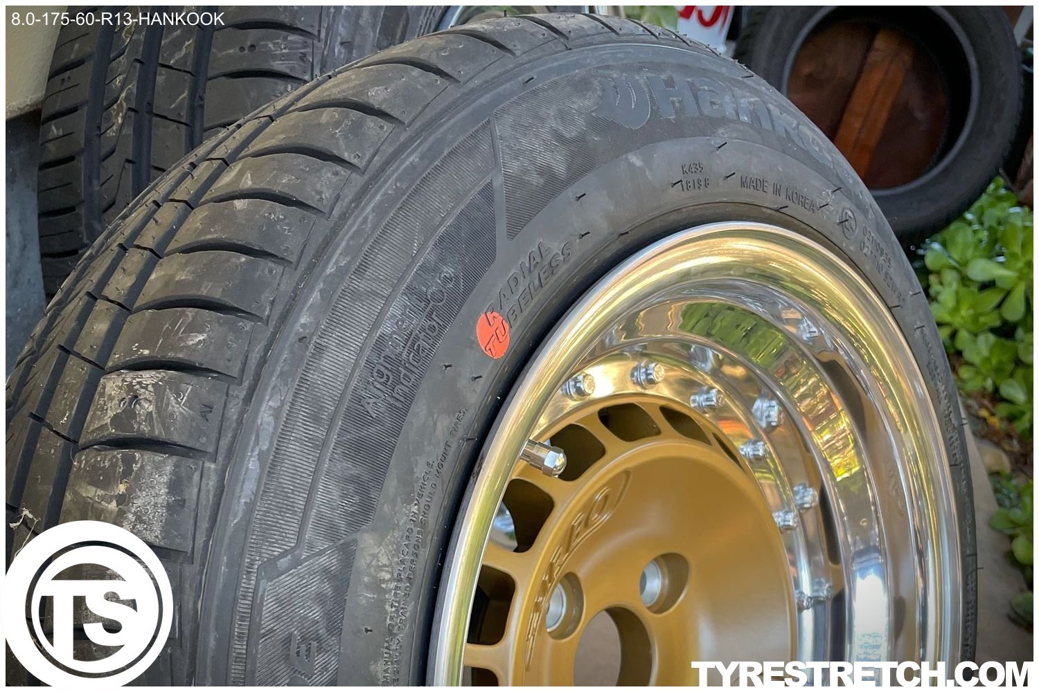 An example of tyre stretch: 175/60 R13 on 8.0J – HANKOOK