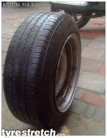 An example of tyre stretch: 175/65 R14 on 8.0J