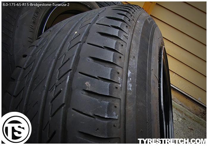 An example of tyre stretch: 175/65 R15 on 8.0J – BRIDGESTONE
