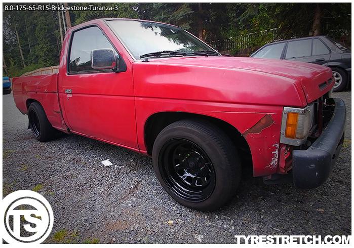 An example of tyre stretch: 175/65 R15 on 8.0J – BRIDGESTONE