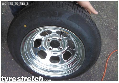 An example of tyre stretch: 175/70 R13 on 8.0J