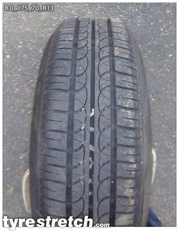 An example of tyre stretch: 175/70 R13 on 8.0J