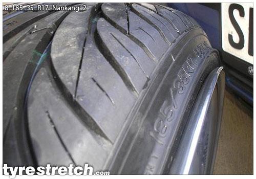 An example of tyre stretch: 185/35 R17 on 8.0J – NANKANG