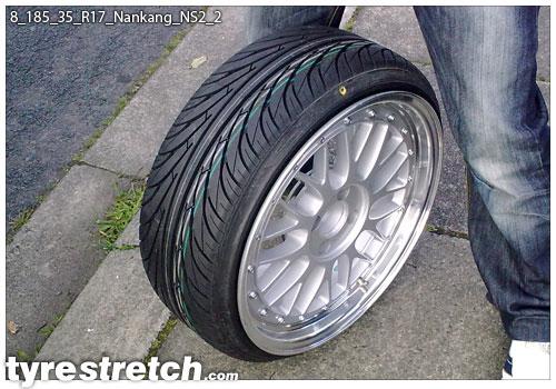 An example of tyre stretch: 185/35 R17 on 8.0J – NANKANG